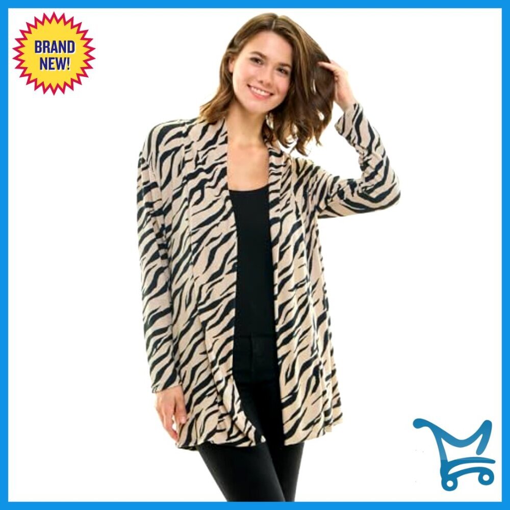 Lightweight Open Front Cardigan with Pockets, Formal Kimono Duster Sweater - Picture 2 of 7